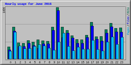 Hourly usage for June 2016