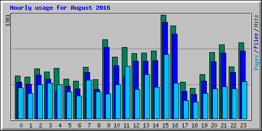 Hourly usage for August 2016