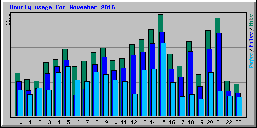 Hourly usage for November 2016